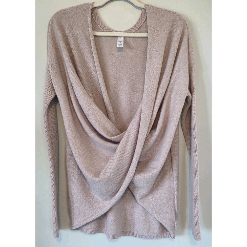 Athleta Finale Wool Cashmere Sweater Balletcore Pink Soft Thumb Womens Size M